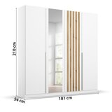Modern Living Omara S Klasičnimi Vrati Lamella, Bela, Barva Hrasta | Shoptok.si