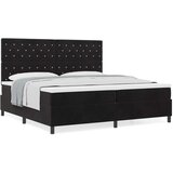 vidaXL Postelja z vzmetnico Črna 200x200 cm Žamet, (22052226) | Shoptok.si