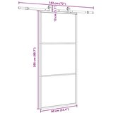  Klizna vrata s priborom crna 90 x 205 cm od ESG stakla | shoptok.hr