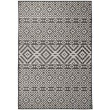 vidaXL zunanja preproga ploščato tkanje 160x230 cm črne črte Cene