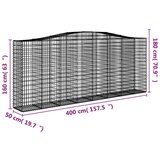  Lučne gabionske košare 9 kom 400x50x160/180cm pocinčano željezo | shoptok.hr