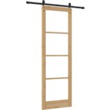 vidaXL Drsna vrata s kompletom strojne opreme 'ORKDAL'78x232 cm, Notranja vrata z steklom 'ORKDAL'78x232x4 cm trdna borovina | Shoptok.si