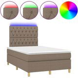  Box spring s madracem LED smeđesivi 120 x 200 cm tkanina | shoptok.hr