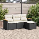  4-dijelni set vrtnih sofa od poliratana s jastucima crni | shoptok.hr