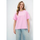 Trend Alacati Stili Ženska majica kratkih rukava Alc-X13684, Okrugli izrez, Roze Cene