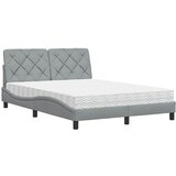 Krevet s madracem svjetlosivi 140x190 cm od tkanine | Eponuda.com