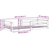 vidaXL Posteljni okvir brez vzmetnice 90x200 cm trdna borovina | Shoptok.si