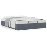 vidaXL Otomanski posteljni okvir brez vzmetnice Temno siva 140x190 cm | Shoptok.si