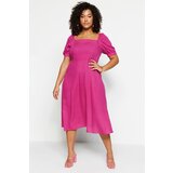 Trendyol Curve Plus Size Dress - Pink - A-line Cene
