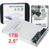 Wd HDD 2.5 * 1TB SET USB 3.0 SATA eksterno kućište + 1TB EE2-U3S9-6 (3999) cene