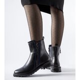 Gemre Black ankle boots with decorative blue stitching Nereo | Shoptok.si