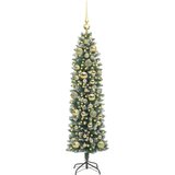 vidaXL Umjetno vitko božićno drvce s stalakom Zelena i bijela 120 cm | shoptok.hr