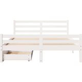 vidaXL Okvir kreveta bez madraca bijeli 135 x 190 cm masivna borovina | shoptok.hr