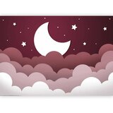  Foto tapeta - Moon dream - clouds in a maroon sky with stars for children 500x350 Standard | shoptok.hr
