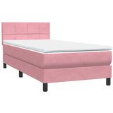 Box spring krevet s madracem ružičasti 80 x 220 cm baršunasti | shoptok.hr