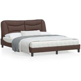  Posteljni okvir z vzglavjem rjav 160x200 cm umetno usnje, (21086315) Cene