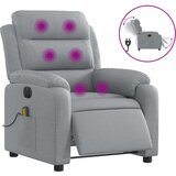  Električni masažni naslonjač od tkanine svjetlosivi | shoptok.hr