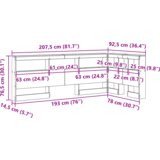  Skladišno uzglavlje Crni hrast 75 cm Konstruirano drvo | shoptok.hr
