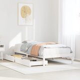 vidaXL Posteljni okvir brez vzmetnice bel 90x190 cm trdna borovina Cene