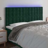  LED uzglavlje tamnozeleno 200x5x118/128 cm baršunasto | shoptok.hr