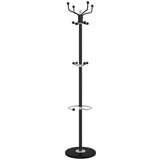 vidaXL Stojalo za plašče in dežnike črno 180 cm železo premazom, (21072735) | Shoptok.si