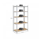 Songmics Regal 5 delni, (200 x 120 x 60 cm), srebrn | Shoptok.si