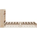 Krevet s regalom za knjige bez madraca 90x190 cm od borovine | shoptok.hr