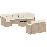  10-dijelni set vrtnih sofa s jastucima bež od poliratana | shoptok.hr