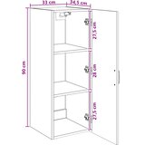  Ormar za montažu na zid 33 x 34,5 x 90 cm Konstruirano drvo | shoptok.hr