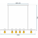 Toolight stropna svjetiljka metal industrijska crna APP480-6CP | shoptok.hr