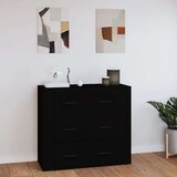  Komoda crna 80 x 33 x 70 cm od konstruiranog drva Cijene