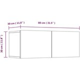 vidaXL TV ormarići 4 kom boja dimljenog hrasta 80 x 30 x 30 cm drveni | shoptok.hr