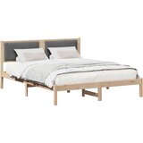 vidaXL Krevetni okvir s tapiciranim uzglavljem Tamno siva 160 x 200 cm | shoptok.hr