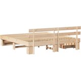  Krevetna konstrukcija Smeđa 200 x 200 cm Čvrsto borovo drvo | shoptok.hr