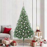 vidaXL Umjetna preddekorirana božićna jelka Zelena 210 cm PVC | Shoptok.si