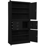  Uredski ormarić crni 90 x 40 x 180 cm čelični | shoptok.hr