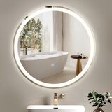 Nettlife Svetlobno ogledalo za kopalnico - Okroglo 60 cm LED, stensko, stikalo na dotik, proti megli, IP44, nastavljivo 3000K-6500K, (22149681) Cene