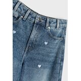 Sinsay Wide leg traperice s ispranim efektom i vezenim srcima Slike