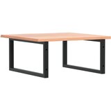  Zidna polica za umivaonik od čelika i masivne hrastovine Smeđa 60 x 60 x 2 cm | shoptok.hr