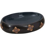 Nadgradni Nadpultni umivalnik črn in moder ovalen 59x40x15 cm keramika, (21669627) | Shoptok.si