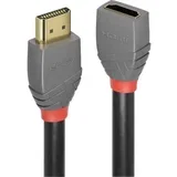 HDMI podaljšek HDMI-A vtič\, HDMI-A vtičnica 0.50 m antracitna\, črna\, rdeča 36475 #####4K UHD\, pozlačeni konektorji HDMI kabel, (20416583)
