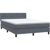 vidaXL Krevet s oprugama i madracem tamnosivi 160x210 cm baršunasti | shoptok.hr