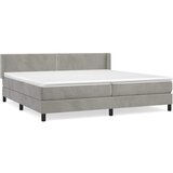  Krevet s oprugama i madracem svjetlosivi 200x200 cm baršunasti | shoptok.hr