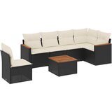  The Living Store Vrtna sedežna garnitura 7-delna z blazinami črn poli ratan - Vrtna Sedežna Garniture, (21453208) | Shoptok.si