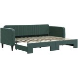 vidaXL Izvlečna dnevna postelja temno zelena 80x200 cm žamet | Shoptok.si