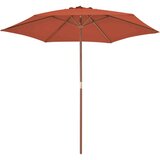 vidaXL Zunanji senčnik z lesenim drogom 270 cm terakota | Shoptok.si