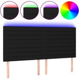 Maison Chic led posteljno vzglavje - vzglavna omarica - nočna omarica črno 200x5x118/128 cm blago, (21710873) | Shoptok.si