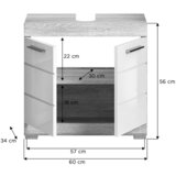 MID.YOU Omarica Za Pod Umivalnik Lambada, Bela, Barva Hrasta | Shoptok.si
