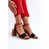 EVENTO PE1 Women's Black Faux Suede Heeled Sandals by Ronvia | Eponuda.ba