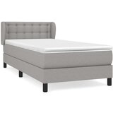  Box spring postelja z vzmetnico svetlo siva 90x200 cm blago, (20723301) | Shoptok.si